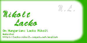 mikolt lacko business card